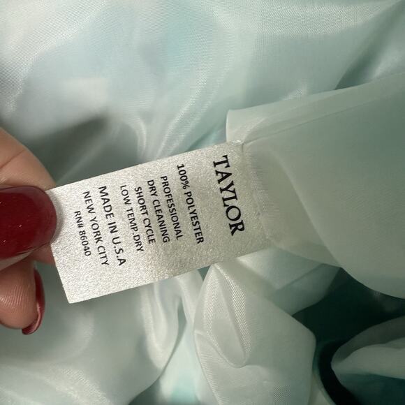 Lily & Taylor Couture Blue Jacquard Floral 2 Piece Skirt Suit Set Womens Size 14 - Picture 15 of 15